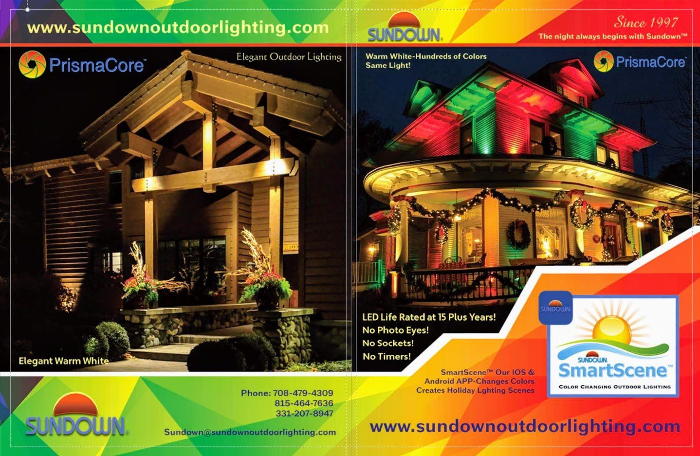 A brochure for a company called sundown outdoor lighting