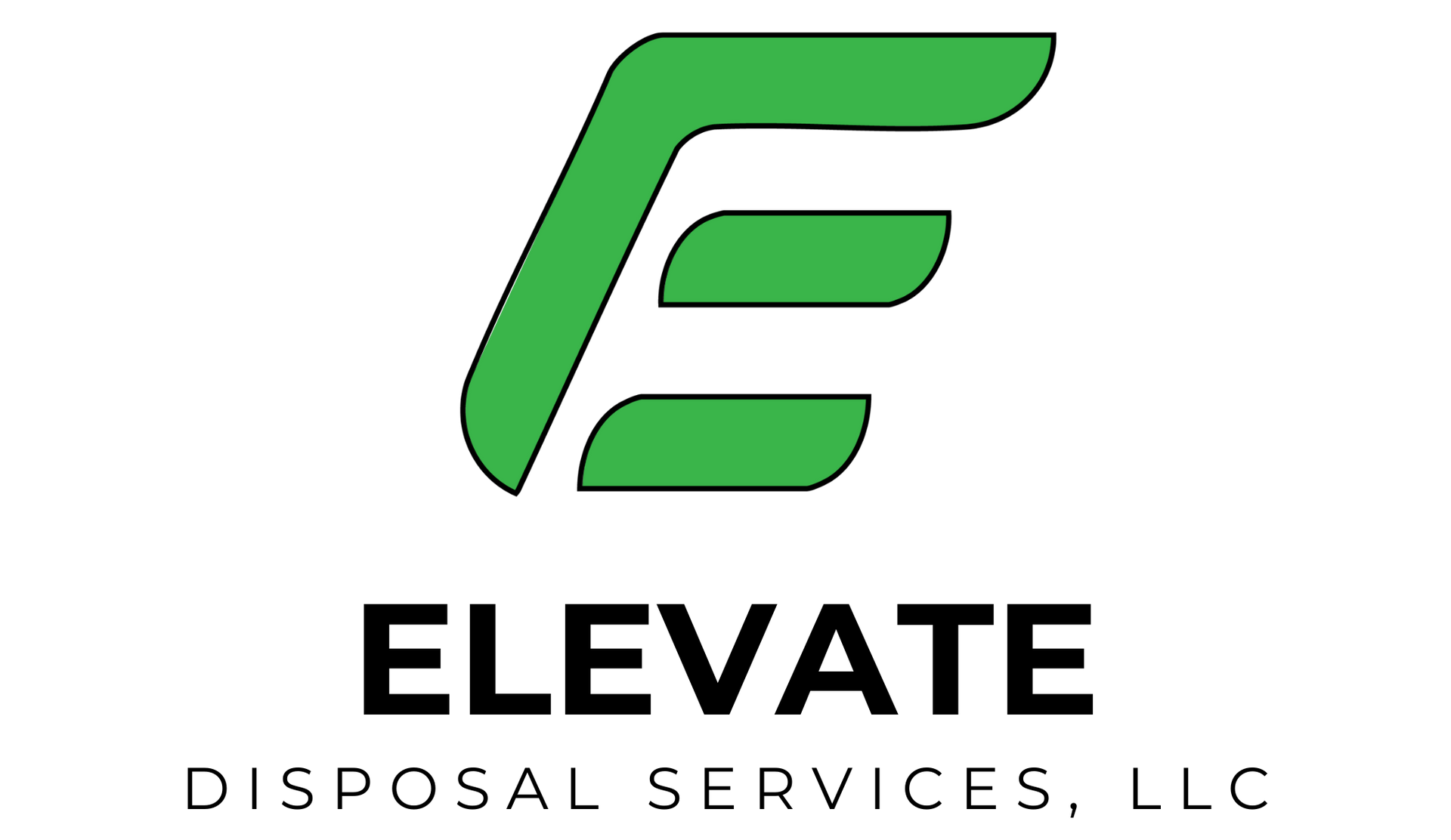 The logo for elevate disposal services , llc is green and black.