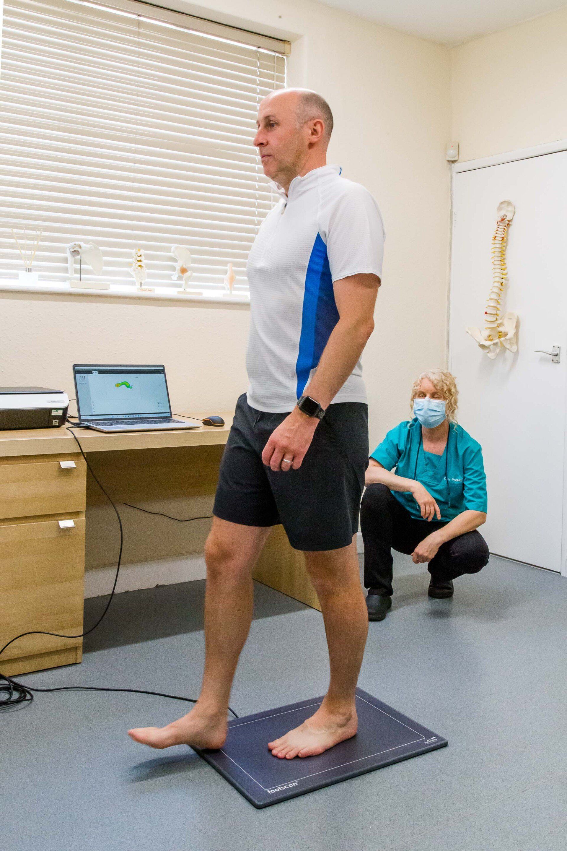Dynamic gait analysis in York Podiatry clinic Selby Branch 