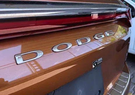 Close-up of the chrome 