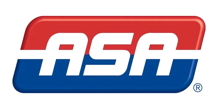 A logo with the white letters 