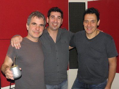 Jorge Araujo, Carlos López y Ricardo Mollo en Estudio Orion