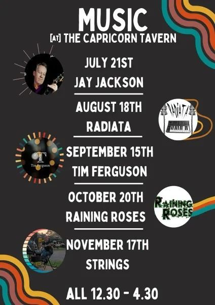 Music Schedule at the Capricorn Tavern — Capricorn Tavern in Taranganba, QLD