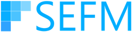A blue and white logo for south england facilities management
