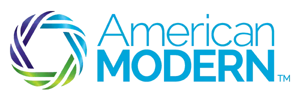 American Modern logo with a circular shape made up of colored lines and the words 