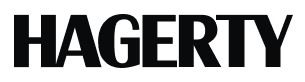 HAGERTY logo in black block letters.
