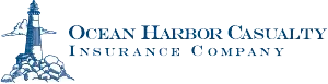 Logo of Ocean Harbor Casualty Insurance Company with a lighthouse.
