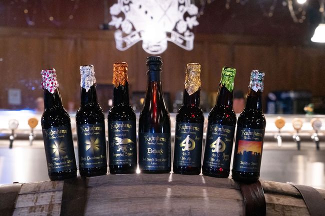 A flight of craft beer