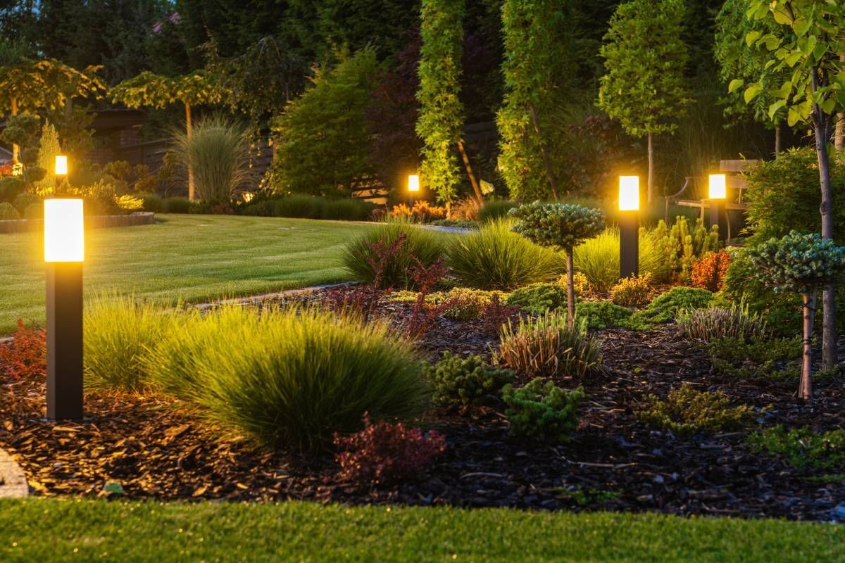 Modern Backyard Outdoor LED Lighting System at Integrity Home Technologies near Burlington, KY