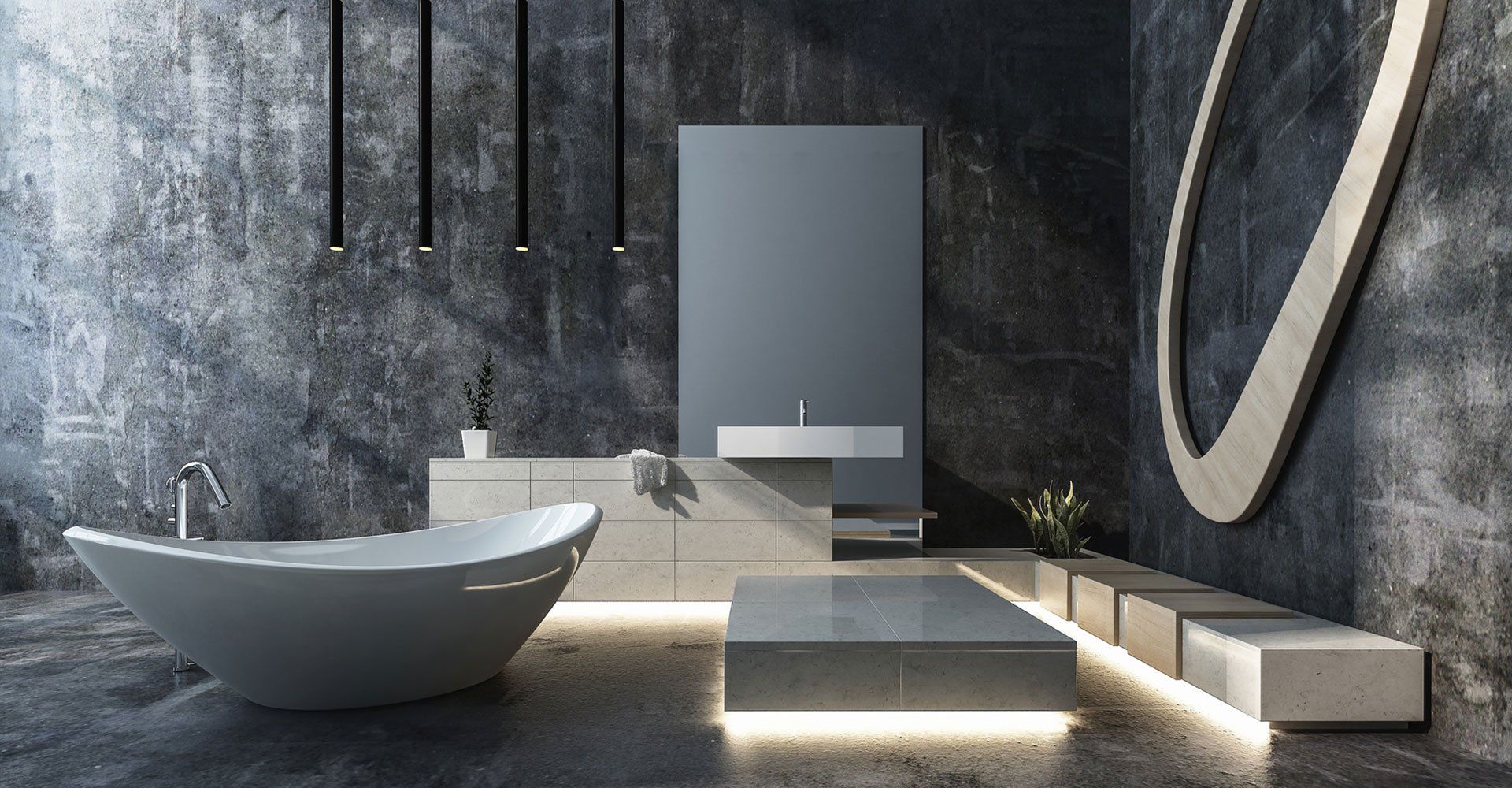 Ein Badezimmer mit Badewanne, Waschbecken und Spiegel.