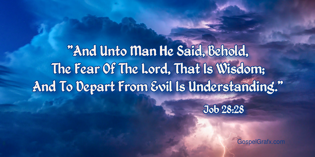 Job 28:28 And unto man he said, Behold, the fear of the Lord, that is wisdom