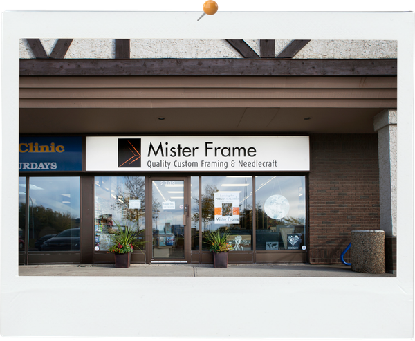 A picture of a mister frame store front
