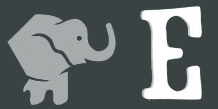 E-Elephant page in the My ABC Poet Tree Children's Interactive Reading Book