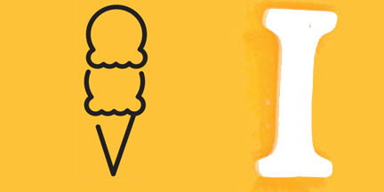 I-Ice cream page in the My ABC Poet Tree Children's Interactive Reading Book