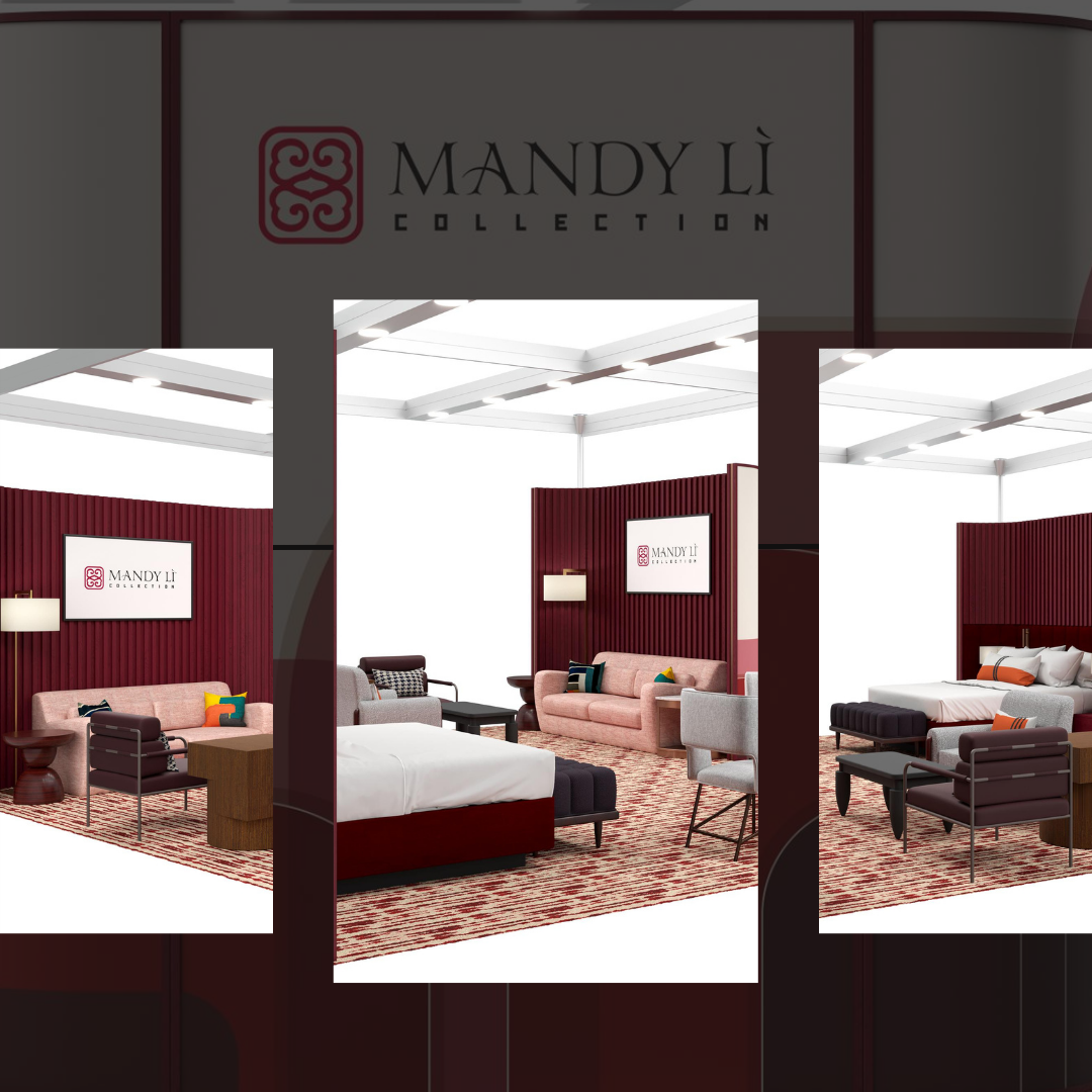 A mandy li collection of furniture is displayed in a store