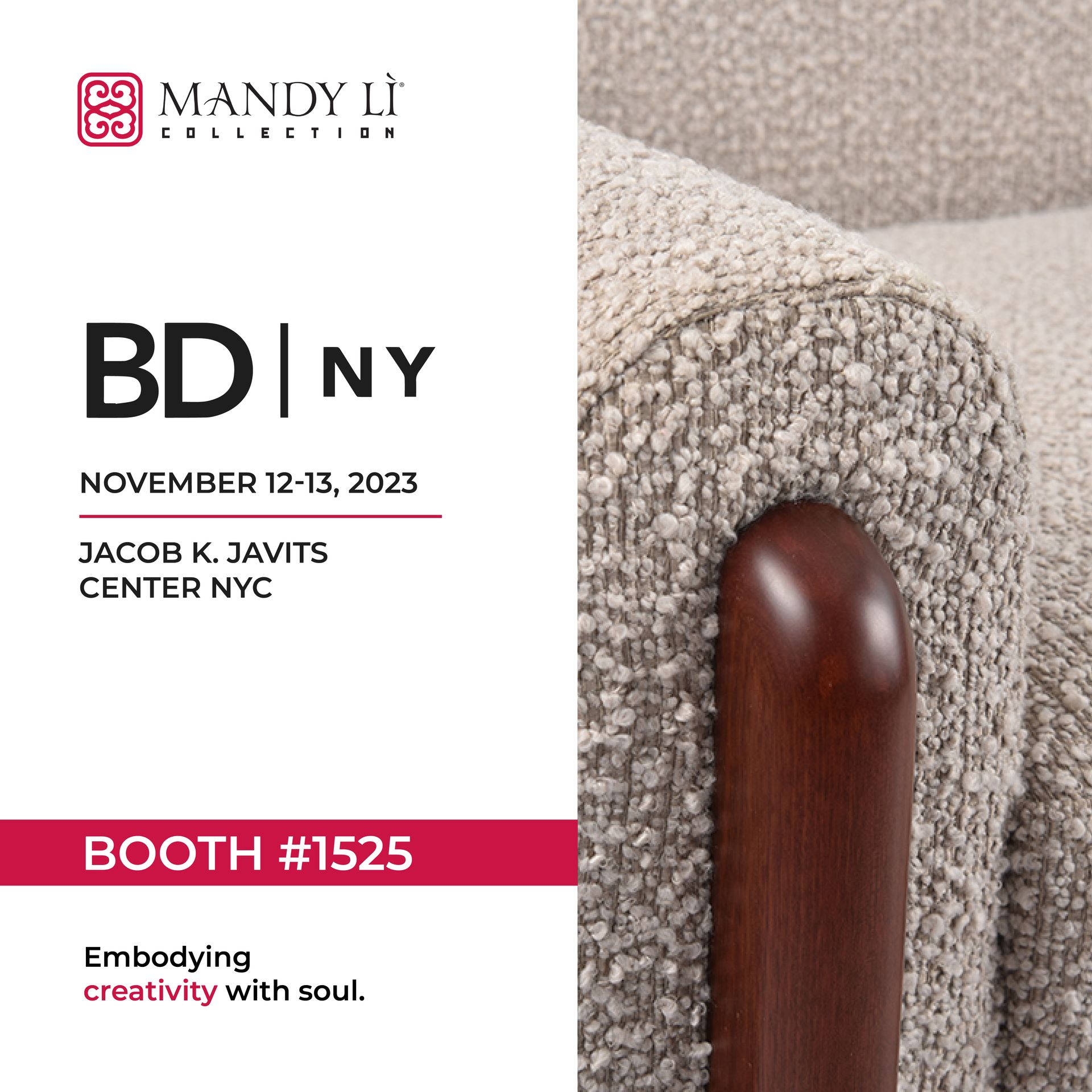 A poster for a mandy li booth in new york