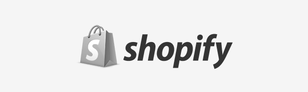 A black and white image of the shopify logo.