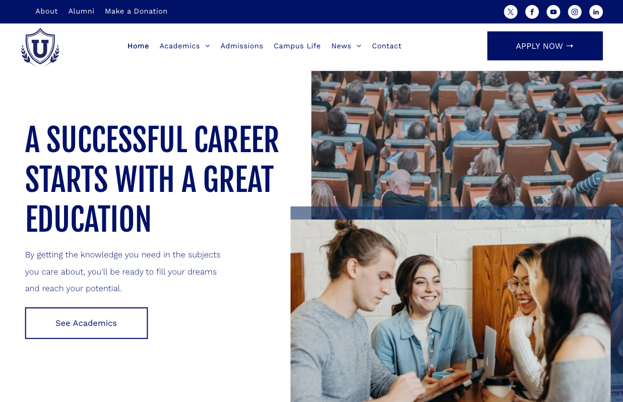 A successful career starts with a great education.