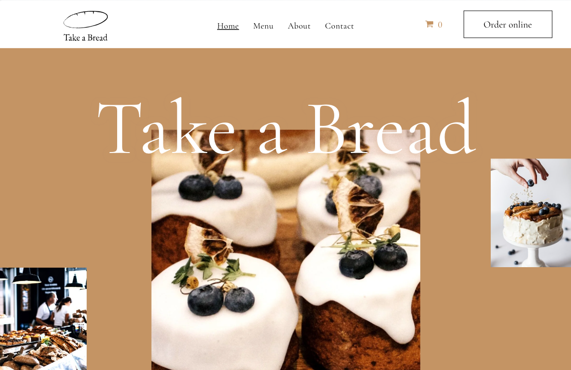 A screenshot of a website that says take a bread
