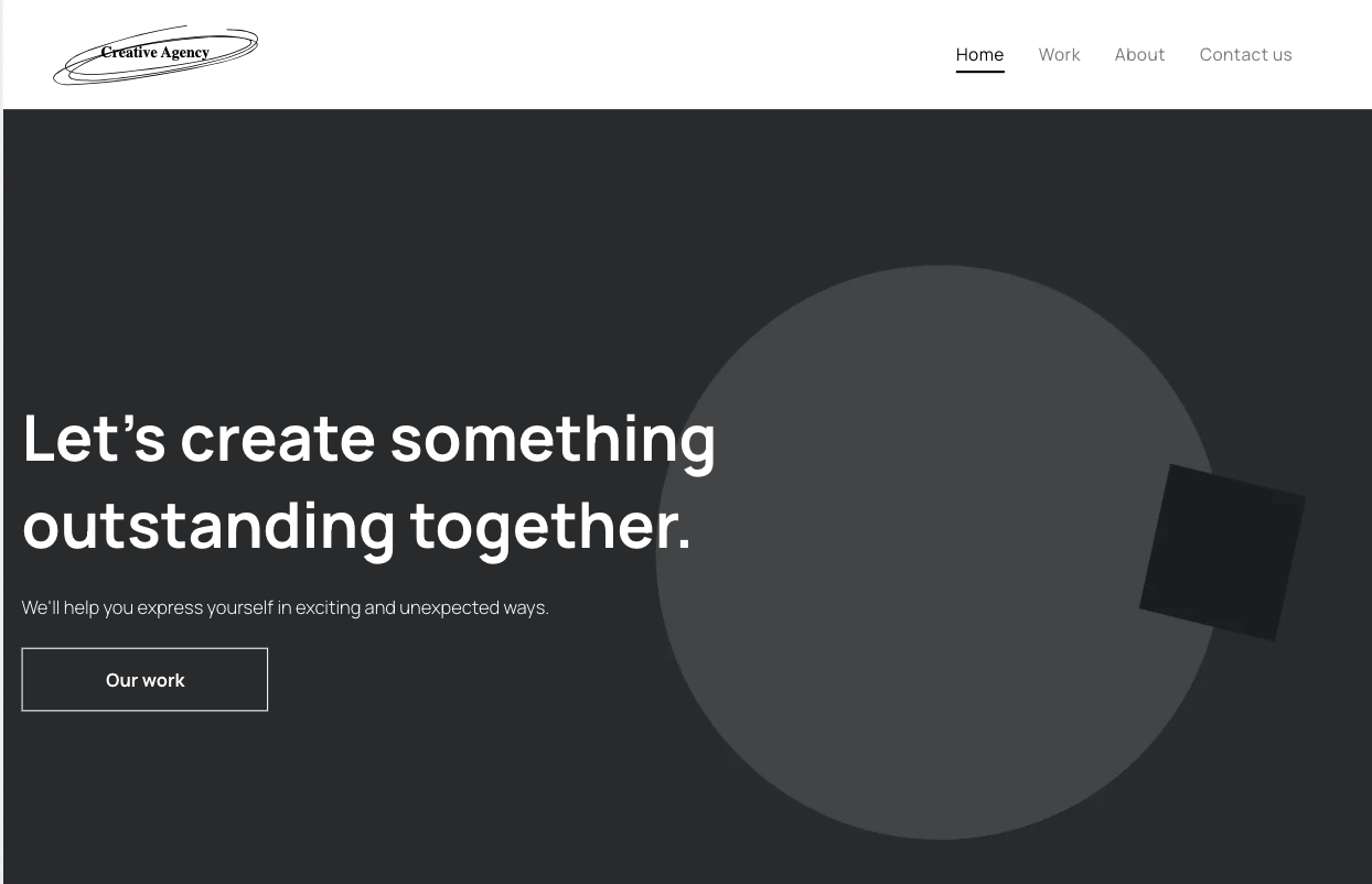 A screenshot of a website that says let 's create something outstanding together.