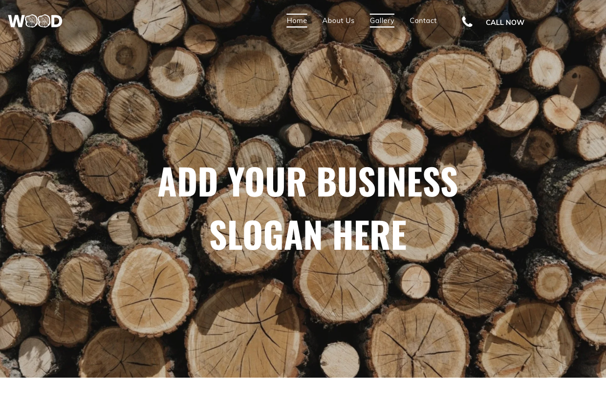 A pile of logs with the words add your business slogan here