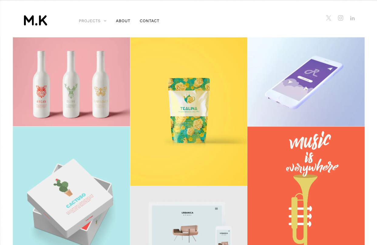 A screenshot of a website showing a variety of products.