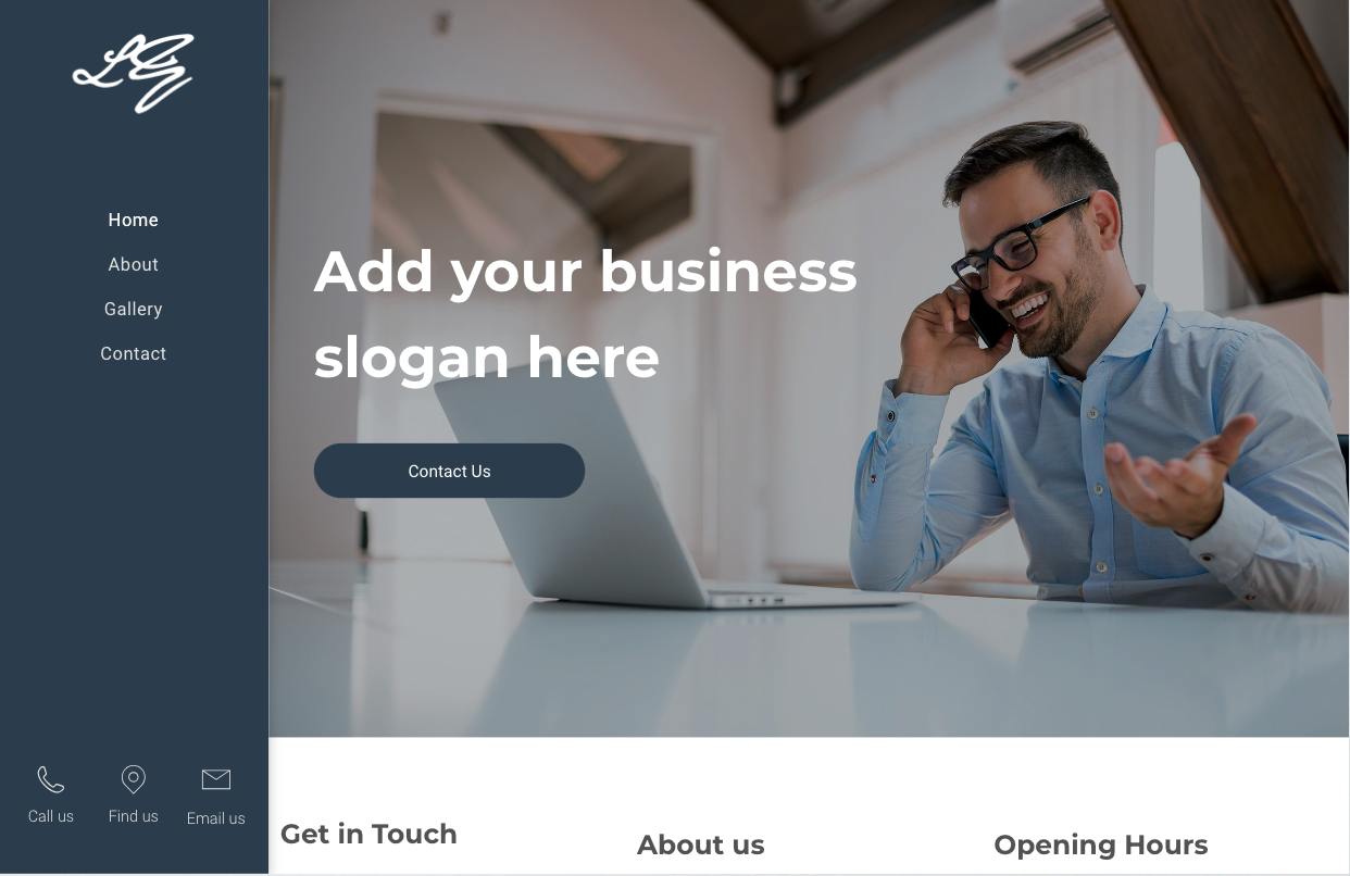 A man is sitting at a desk with a laptop and talking on a cell phone.