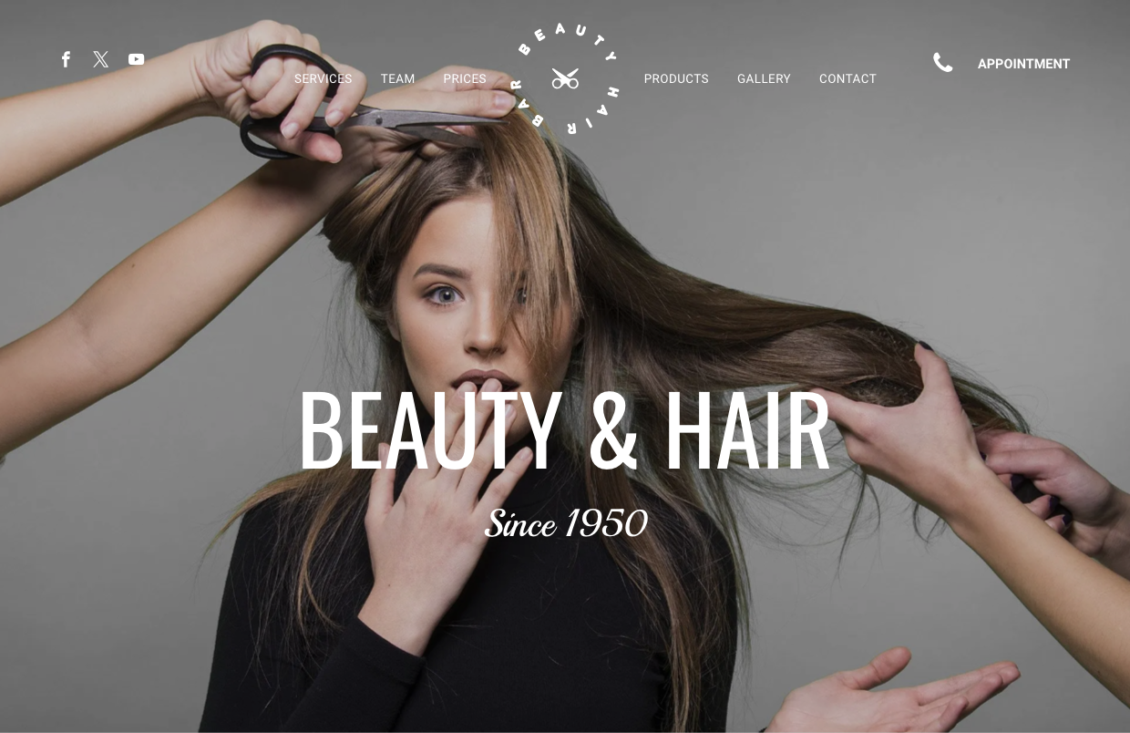 A woman is getting her hair cut in a beauty and hair salon