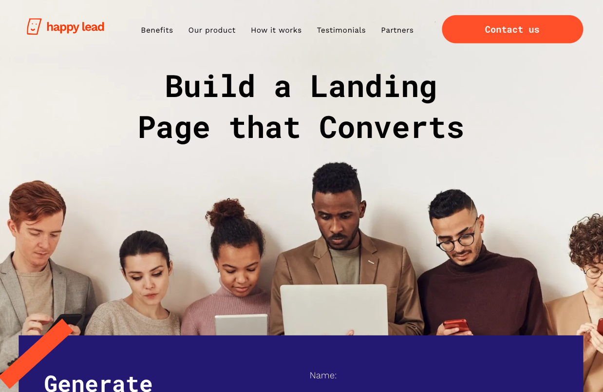 A group of people are standing next to each other looking at their phones and laptops.