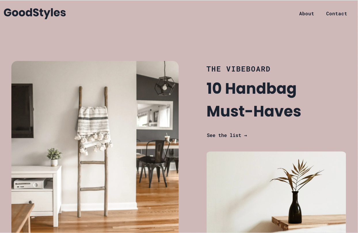 A screenshot of a website that says ' 10 handbag must-haves ' on it