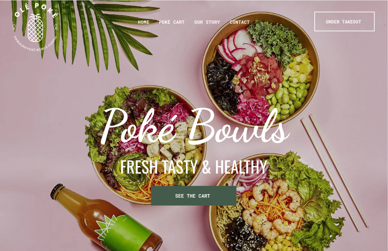 A website for poke bowls fresh tasty and healthy