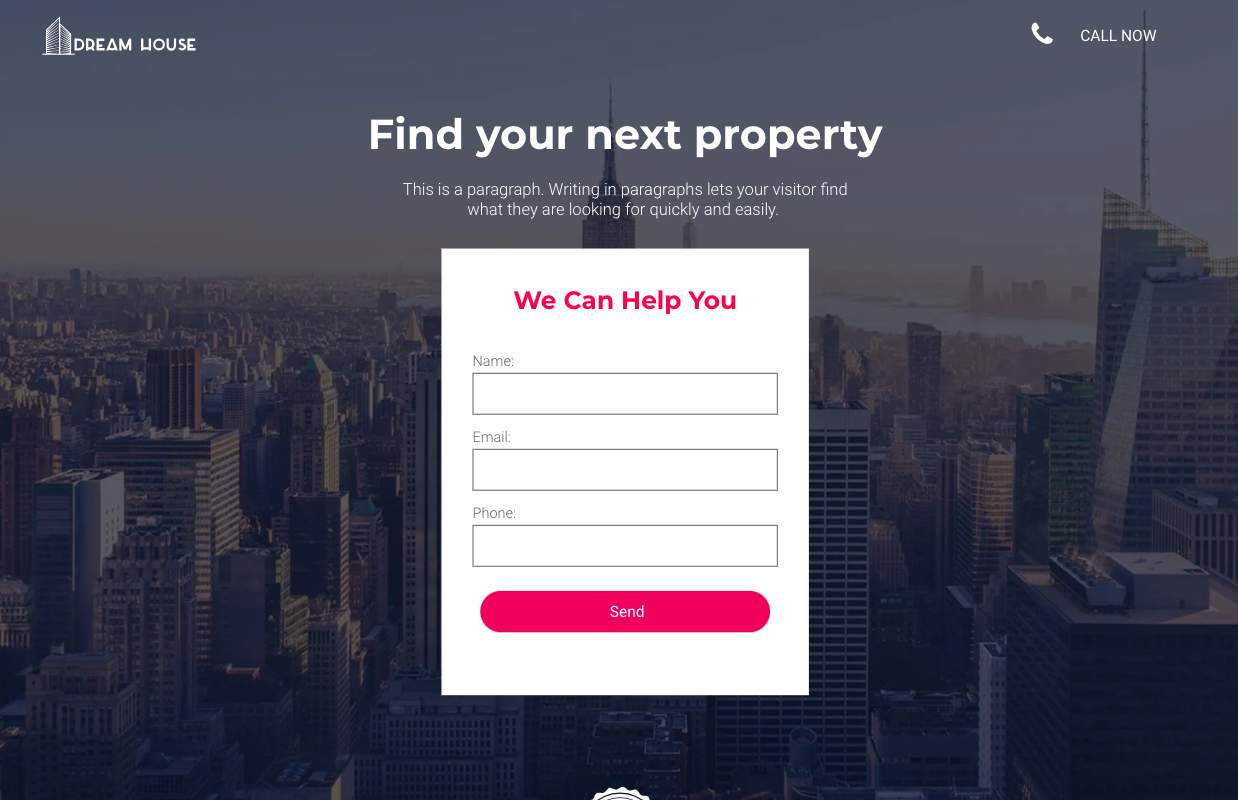 A screenshot of a website that says find your next property