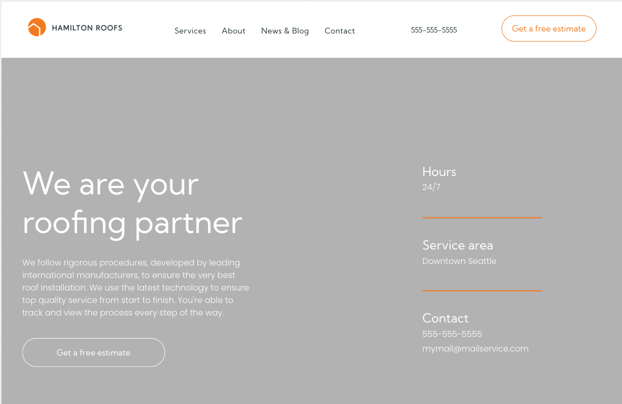 A screenshot of a website that says `` we are your roofing partner ''.