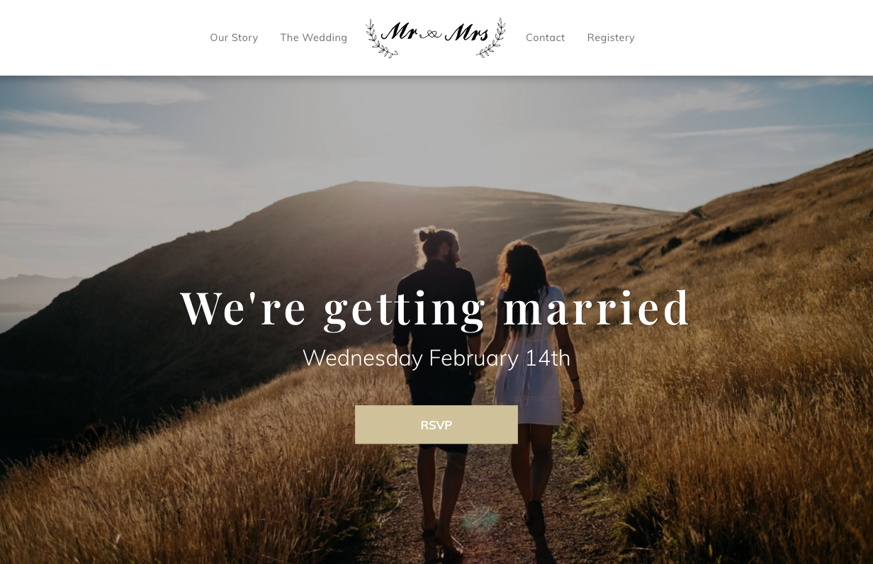 A couple is getting married on february 14th.