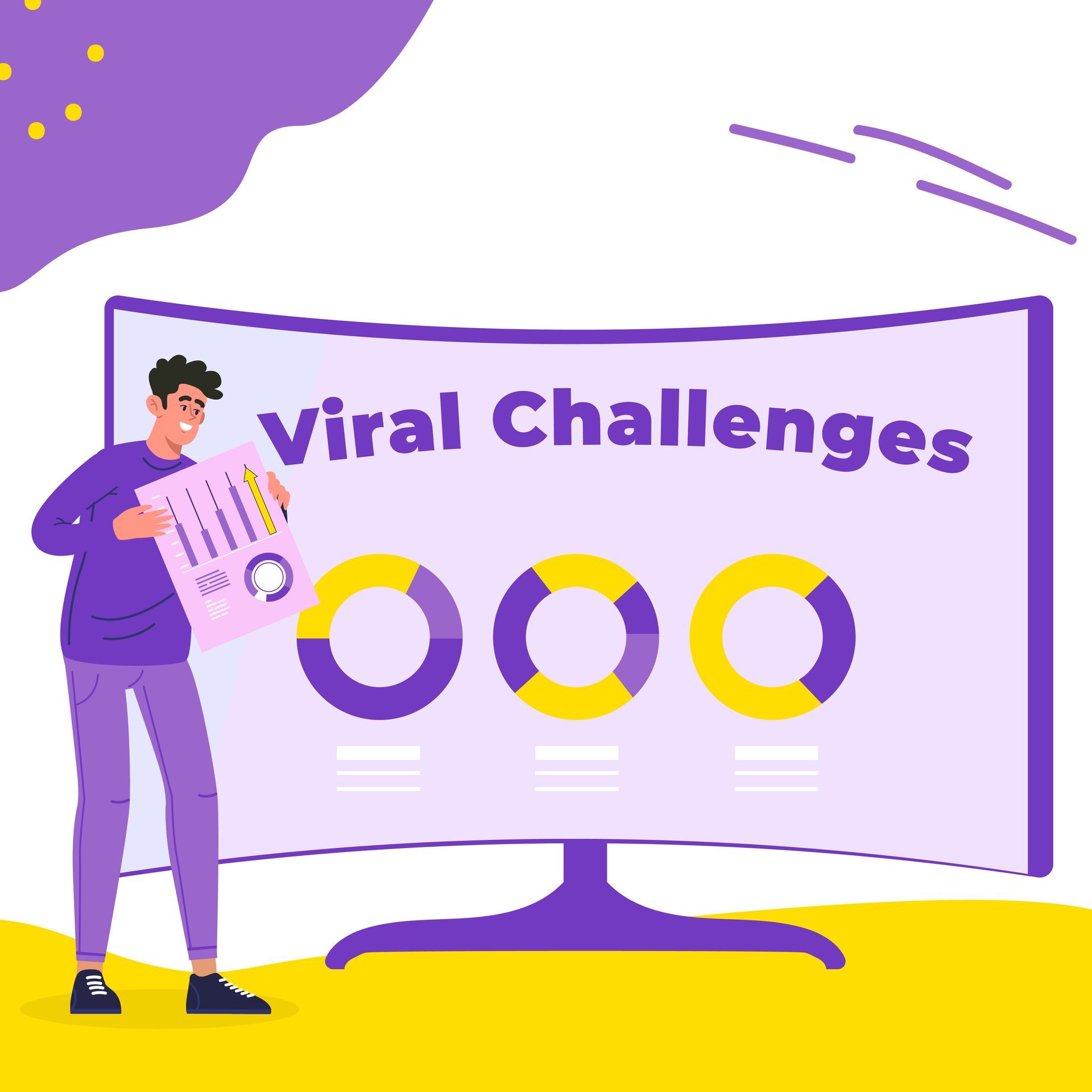 A man is standing in front of a computer screen holding a piece of paper.