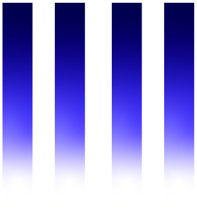 Four vertical blue gradient stripes against a white background.