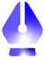 Blue fountain pen nib icon.