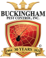 a logo for buckingham pest control inc. in St. Charles MO