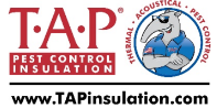 a logo for a company called tap pest control insulation