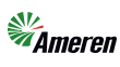the ameren logo has a green circle with rays coming out of it .