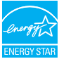 a blue energy star logo with a white star on it .