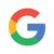 The google logo is a colorful circle with a letter g in the middle.