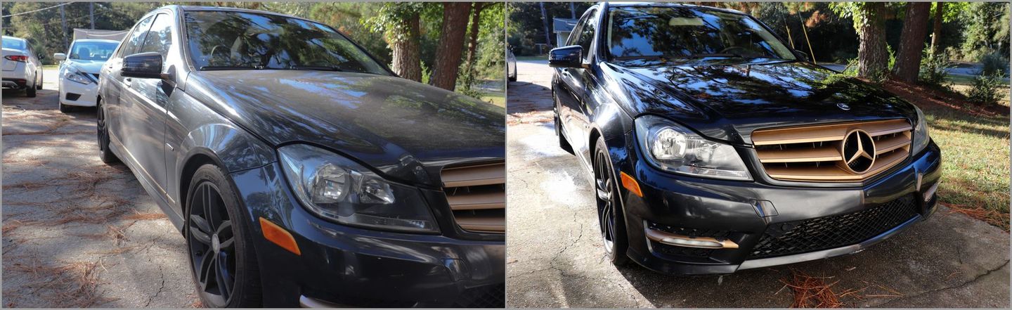 before and after exterior wash 