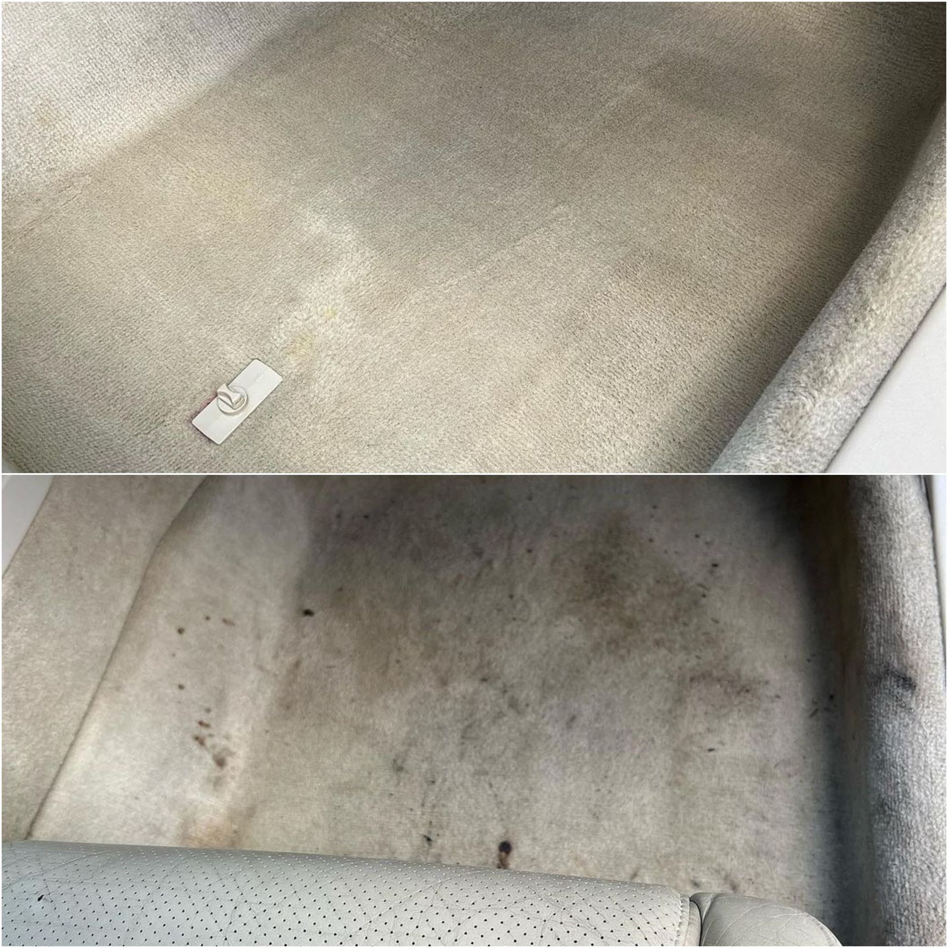 Result of Interior Shampoo Cleaning before and after