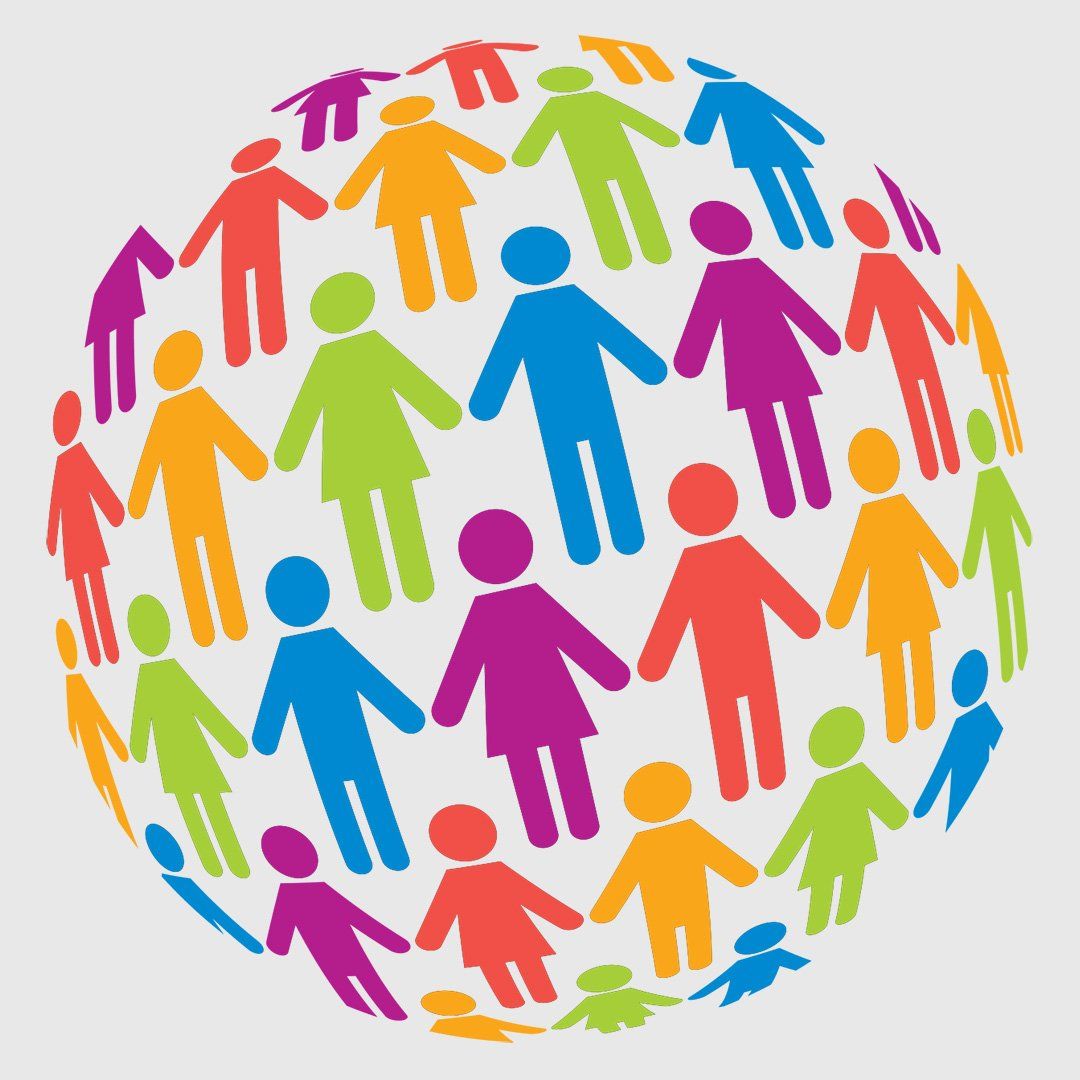 A group of people are holding hands in a circle