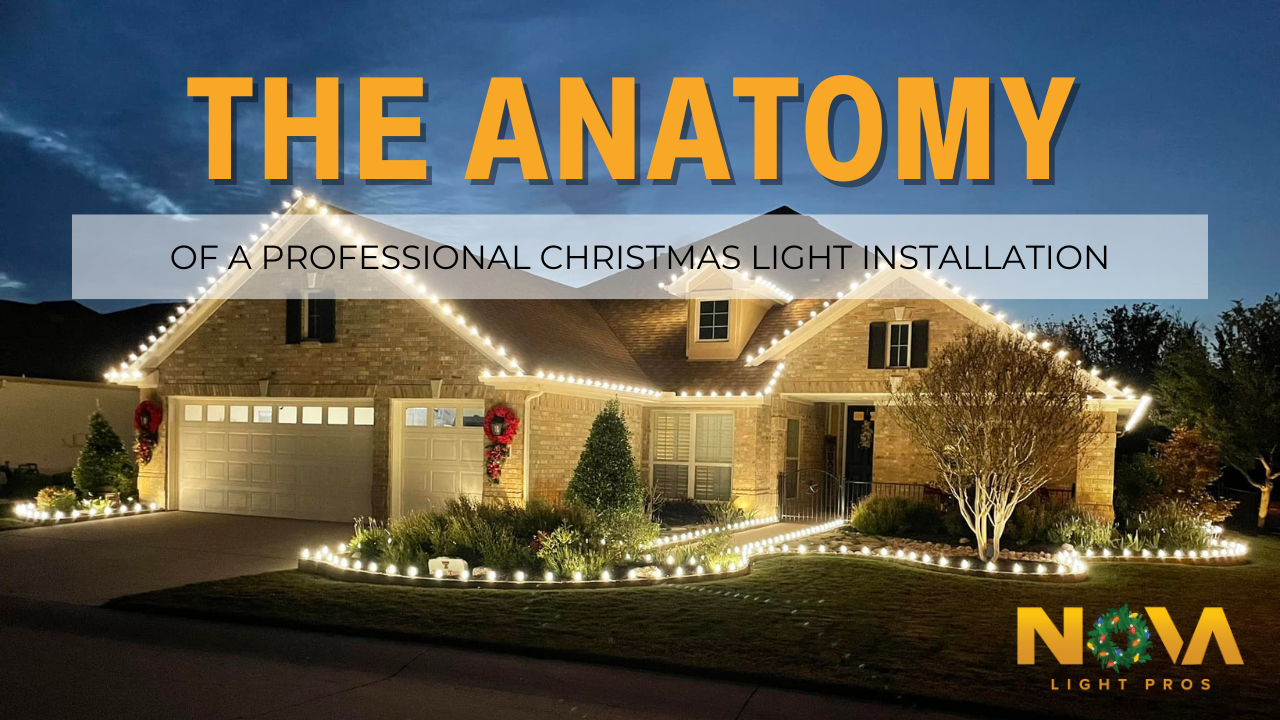 Professional Christmas light installers in Northern Virginia on roofline