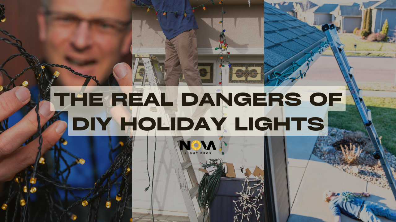 Professional Christmas light installation in Northern Virginia home