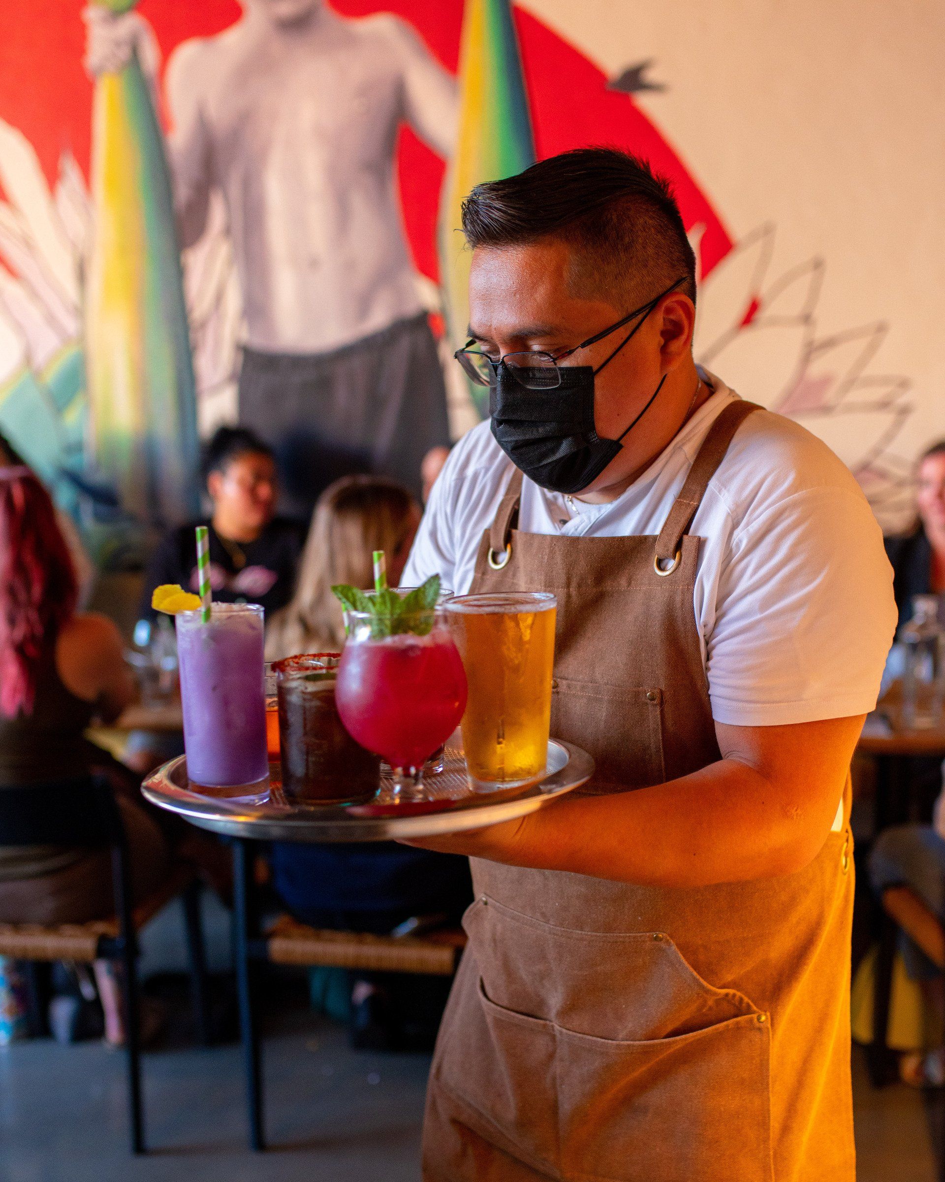 bartender serving drinks