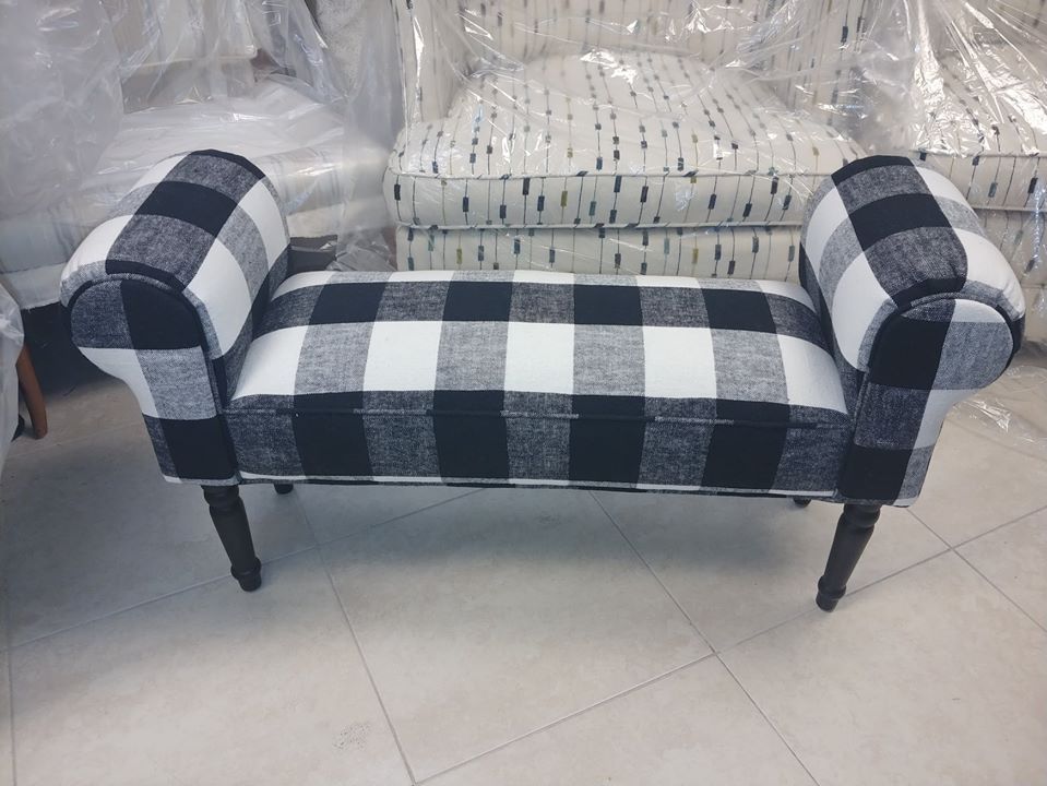 Checkered Long Chair — Pompano Beach, FL — Anthony Interiors