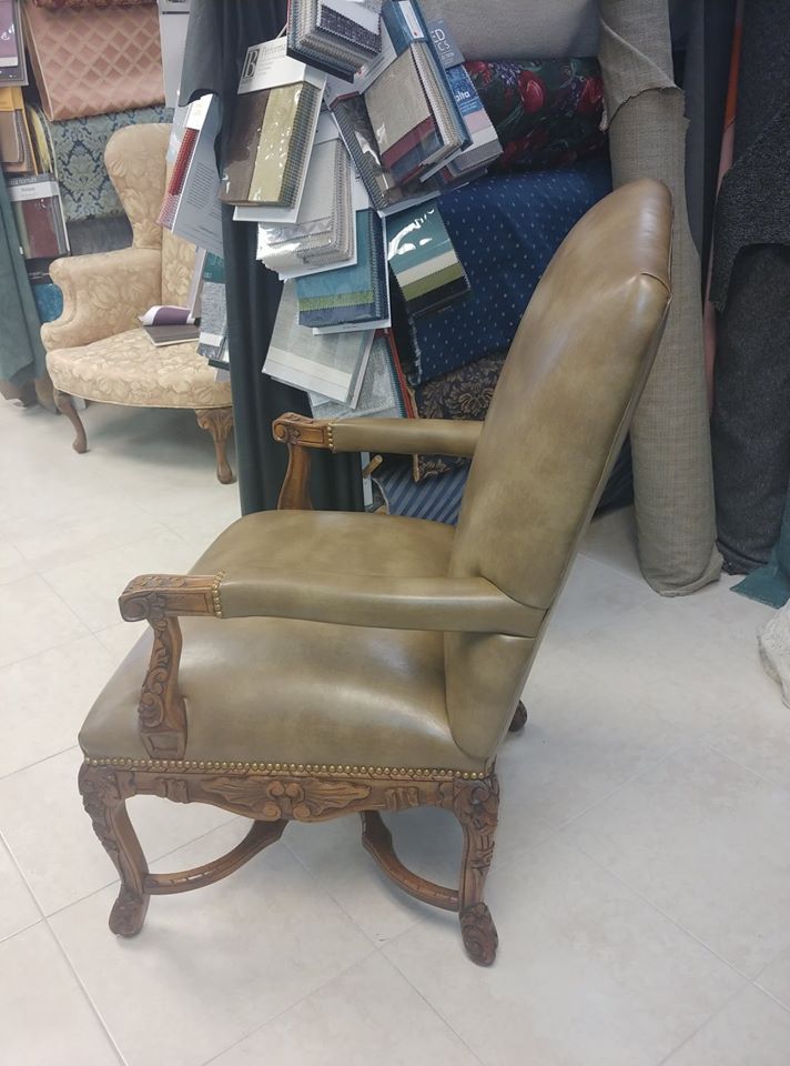 Side View of A Leather Armchair — Pompano Beach, FL — Anthony Interiors